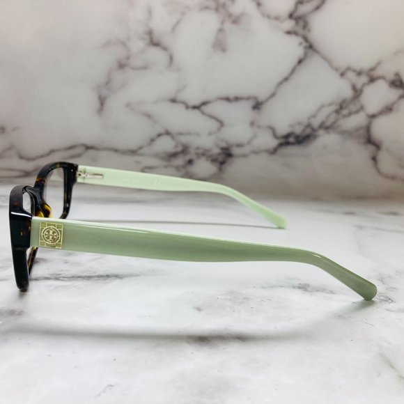 Tory Burch Rectangular Tortoise Brown & Green Mint Eyeglasses Frames NWOT main image 5